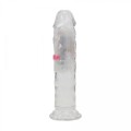LED Vibrating Straight Cock - 15 cm - Transparent