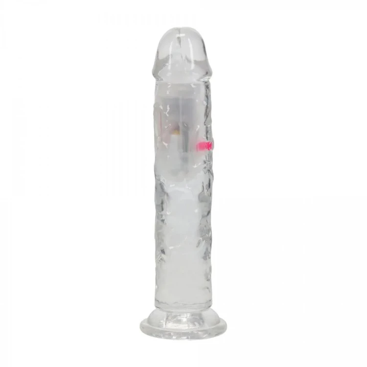 LED Vibrating Straight Cock - 18 cm - Transparent
