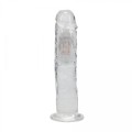 LED Vibrating Straight Cock - 20 cm - Transparent