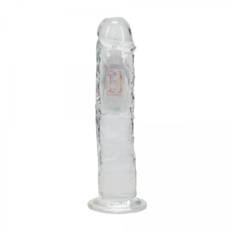 LED Vibrating Straight Cock - 20 cm - Transparent