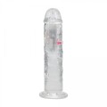 LED Vibrating Straight Cock - 20 cm - Transparent