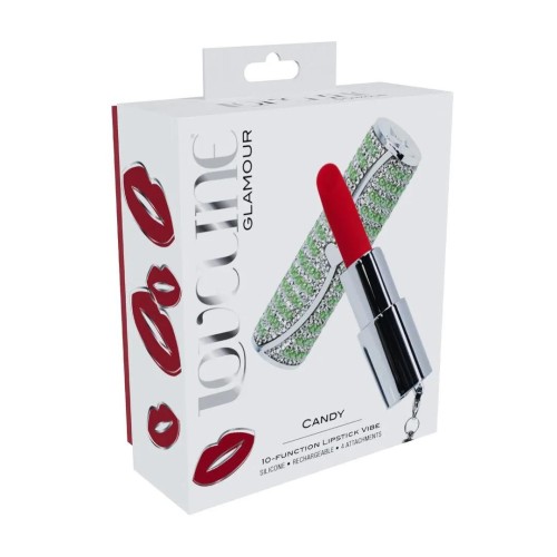 Candy - Lipstick Vibrator with 4 Attachments - Green