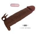 Pretty Love Quillon – 20 cm Vibrating Penis Sleeve Brown