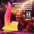 Power Monsters Flamebeast – 22.5 cm Rippled Monster Silicone Dildo