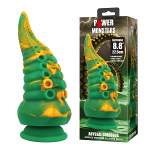Power Monsters Abyssal Colossus – 22.5 cm Rippled Monster Silicone Dildo