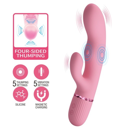 Pretty Love Zach Four-Sided Thumping Rabbit Vibrator – Pink