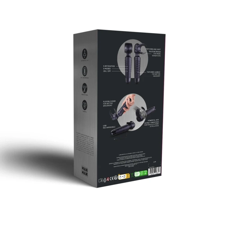 MAN.WAND EVO BLACK PLUM RECHARGEABLE MASTURBATOR