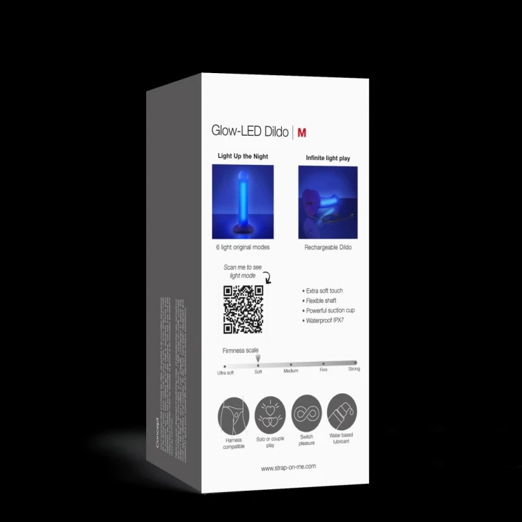 GLOW-LED DILDO PURPLE - M