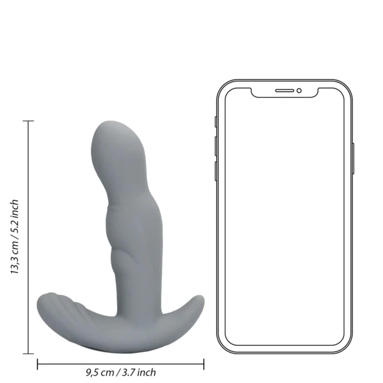 Rotating Prostate Stimulator with Remote Control - Gotham Grey