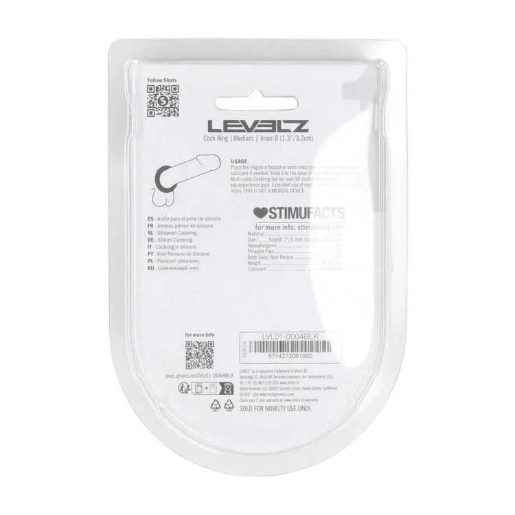 Liquid Silicone Cockring - M - Black