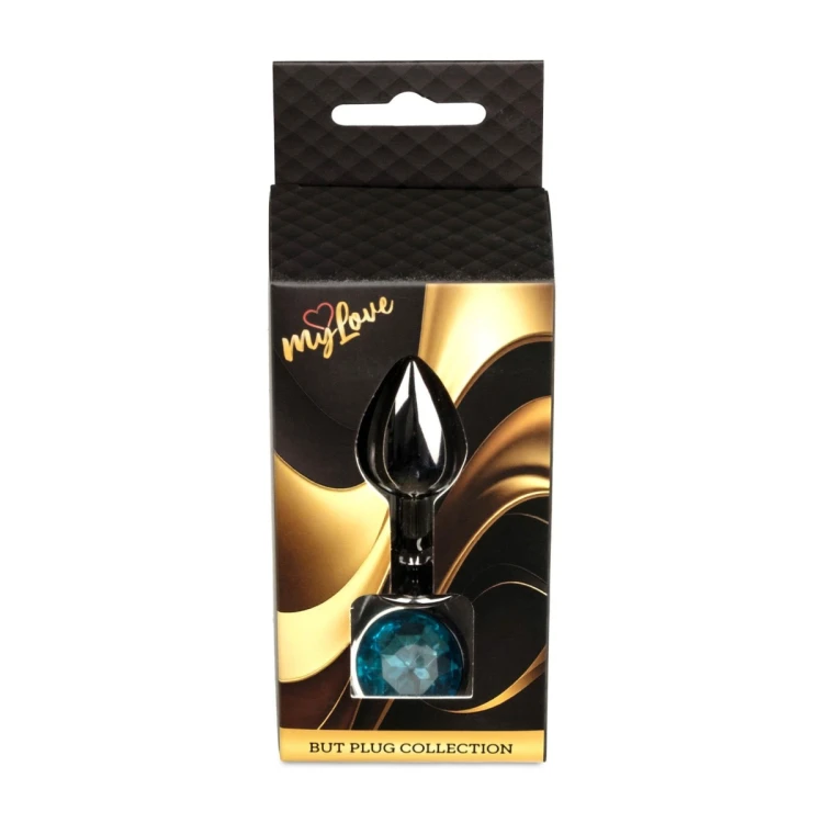 MyLove Toys - Jewellery Dark Silver PLUG- Light Blue