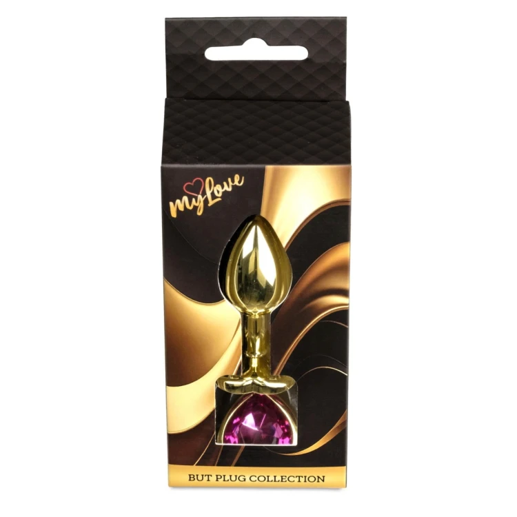 MyLove Toys - Jewellery Gold  Heart PLUG- Pink