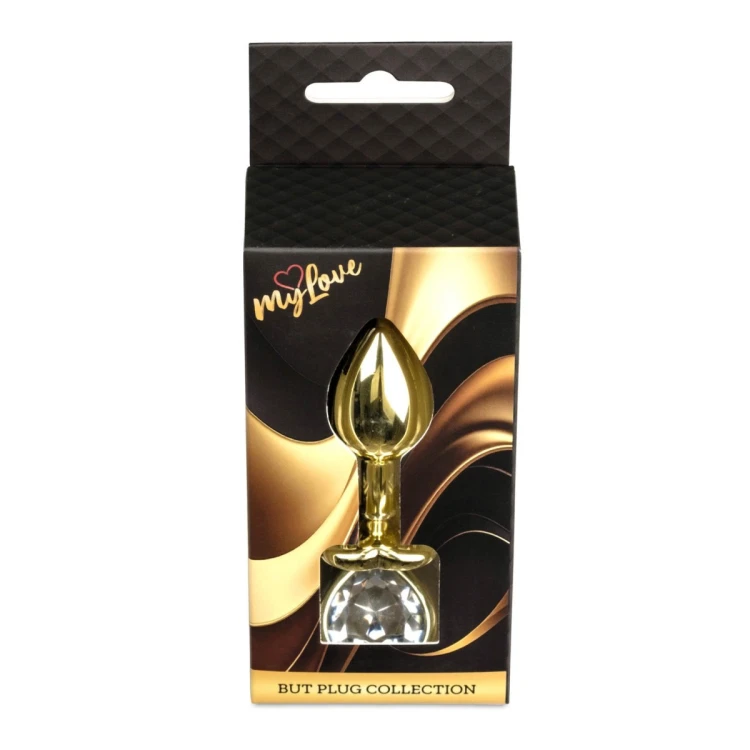 MyLove Toys - Jewellery Gold  Heart PLUG- Clear