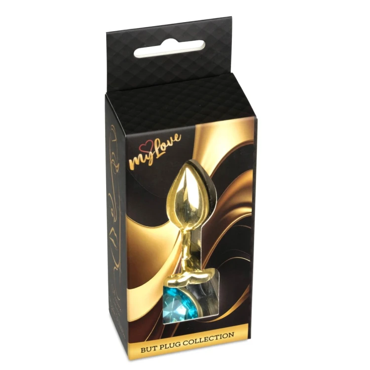 MyLove Toys - Jewellery Gold  Heart PLUG- Light Blue