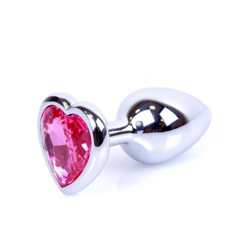 Plug-Jewellery Silver  Heart PLUG- Pink