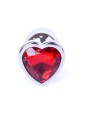 Plug-Jewellery Silver  Heart PLUG- Red