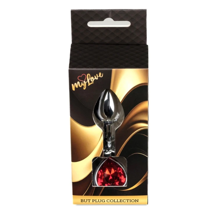 MyLove Toys - Jewellery Silver  Heart PLUG- Red