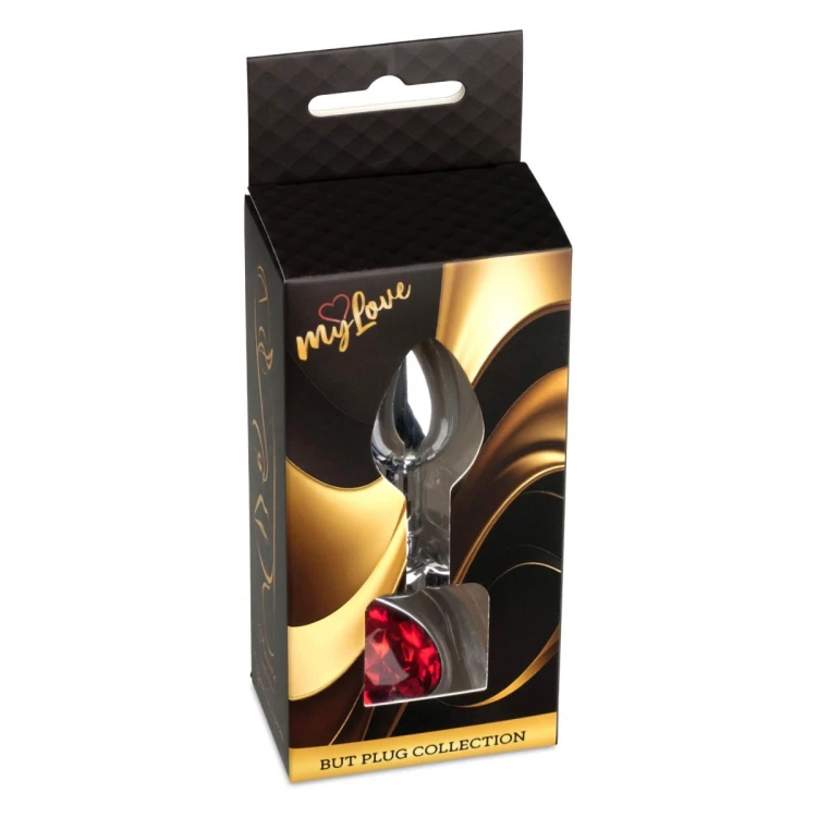 MyLove Toys - Jewellery Silver  Heart PLUG- Red