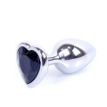 MyLove Toys - Jewellery Silver  Heart PLUG- Black