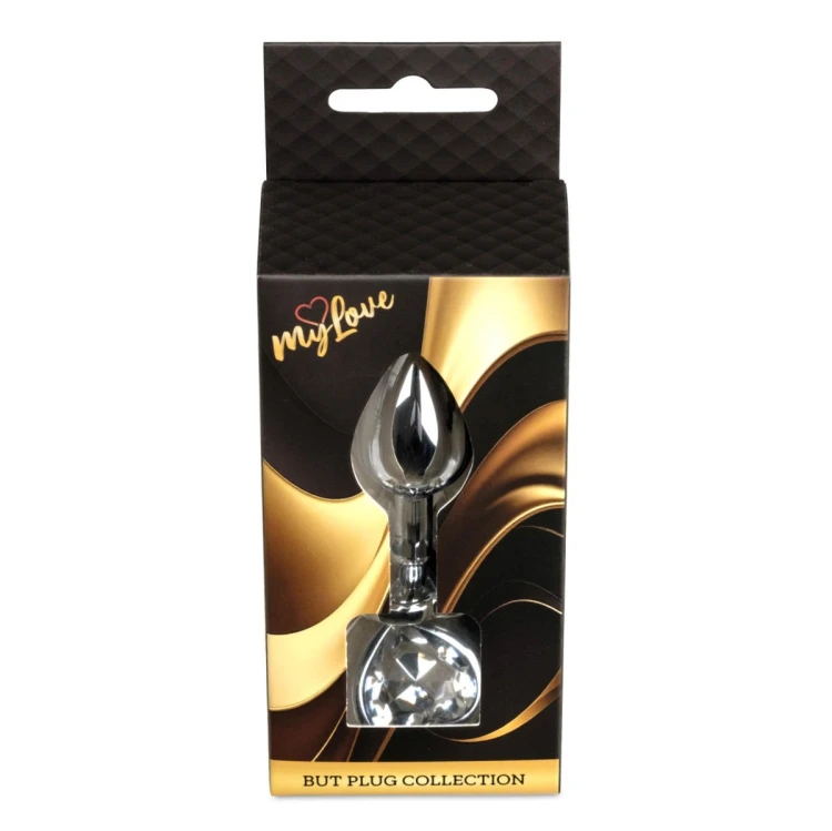 MyLove Toys - Jewellery Silver  Heart PLUG- Clear