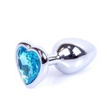 MyLove Toys - Jewellery Silver  Heart PLUG- Light Blue