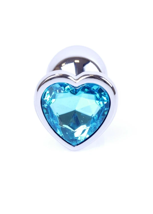 MyLove Toys - Jewellery Silver  Heart PLUG- Light Blue