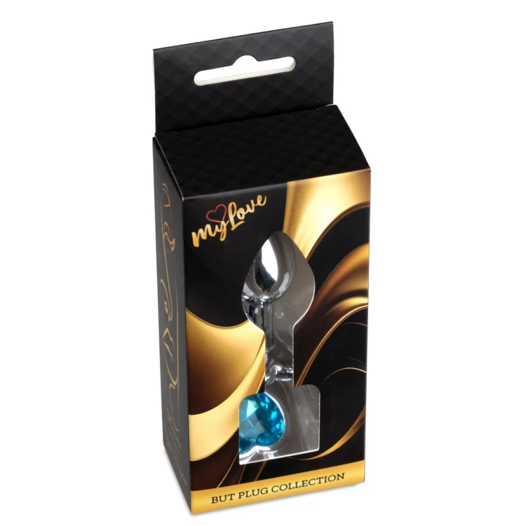 MyLove Toys - Jewellery Silver  Heart PLUG- Light Blue