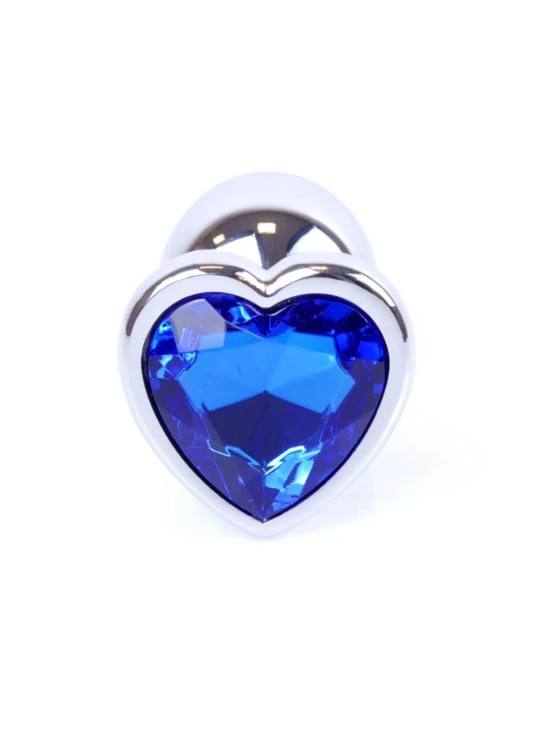 MyLove Toys - Jewellery Silver  Heart PLUG- Dark Blue
