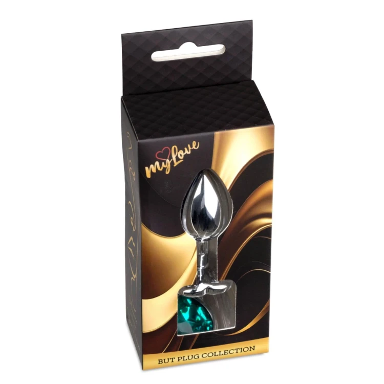 MyLove Toys - Jewellery Silver  Heart PLUG- Green