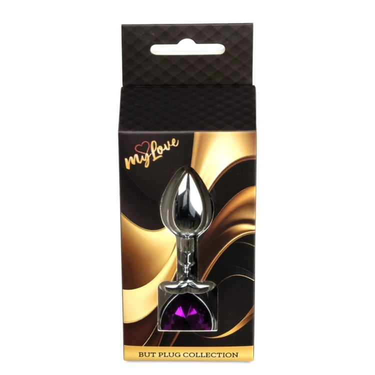 MyLove Toys - Jewellery Silver  Heart PLUG- Purple