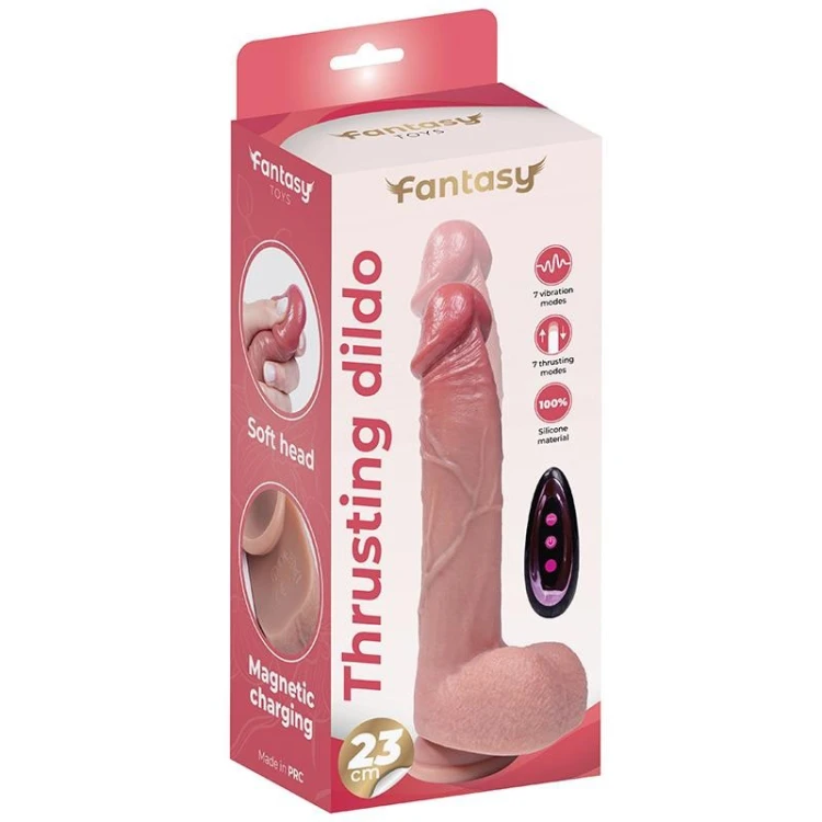 Silicone thrusting dildo 23 cm