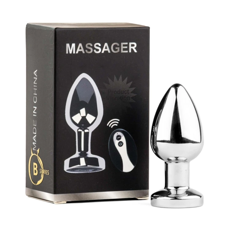 Metal Butt Plug M Vibrator USB - Remote Control
