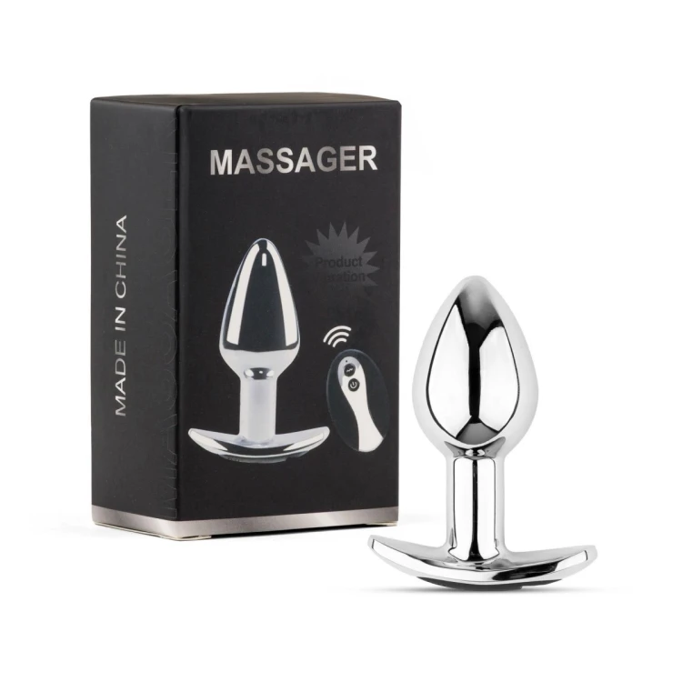 Metal Butt Plug M Vibrator USB - Remote Control