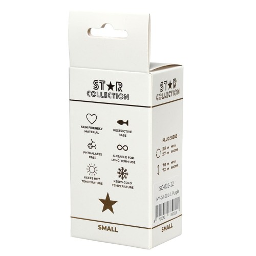 Star Collection - Purple Silicone Anal Plug S - Pink Stone