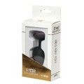 Star Collection - Black Silicone Anal Plug L - Light Pink Stone