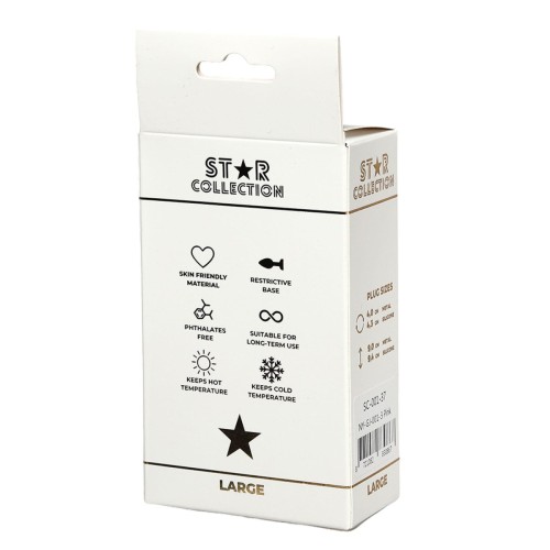 Star Collection - Pink Silicone Anal Plug L - Pink Stone