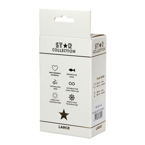 Star Collection - Purple Silicone Anal Plug L - Light Pink Stone