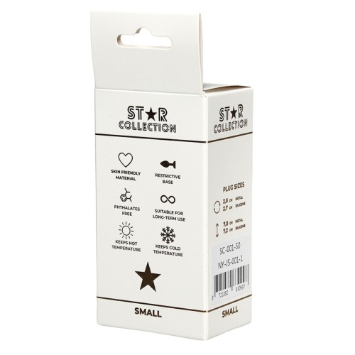 Star Collection - Silver Metal Anal Plug S - Clear Stone