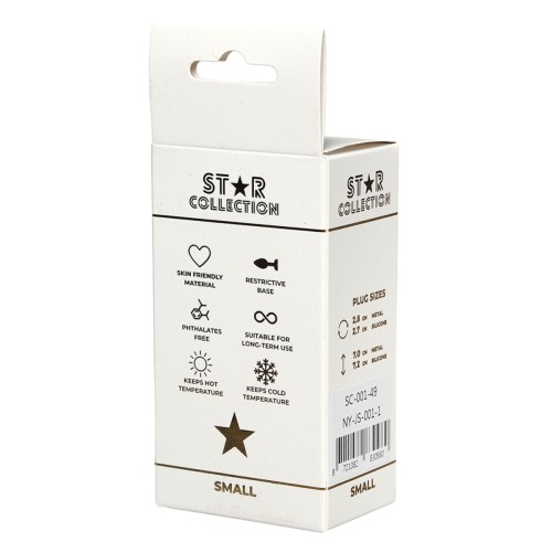 Star Collection - Silver Metal Anal Plug S - Purple Stone