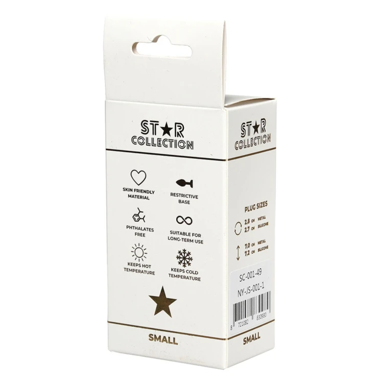 Star Collection - Silver Metal Anal Plug S - Purple Stone
