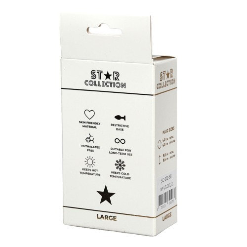 Star Collection - Silver Metal Anal Plug L - Light Blue Stone