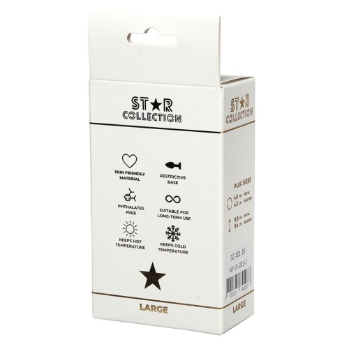 Star Collection - Silver Metal Anal Plug L - Purple Stone
