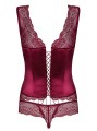 Bielizna- Miamor gorset i stringi bordowy L/XL