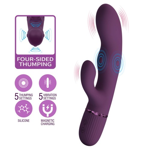 Pretty Love Zach Purple – Four-Sided Thumping Rabbit Vibrator