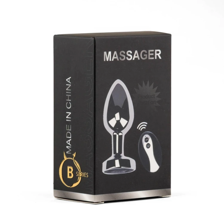 Metal Butt Plug L Vibrator USB - Remote Control