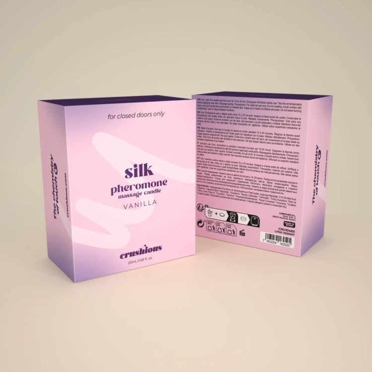 CRUSHIOUS SILK MASSAGE CANDLE WITH PHEROMONES AND VANILLA SCENT 20ML