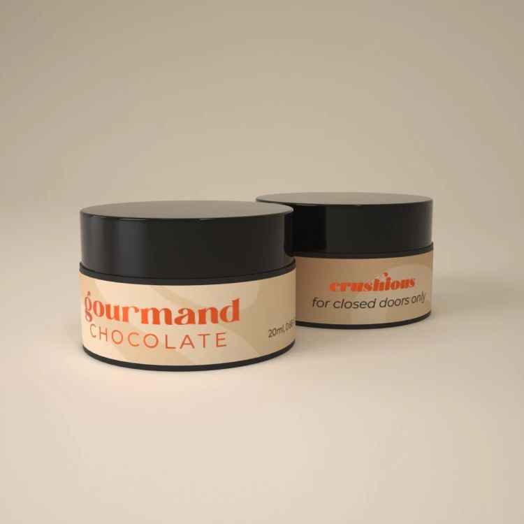 CRUSHIOUS GOURMAND MASSAGE CANDLE WITH PHEROMONES AND CHOCOLATE SCENT 20ML