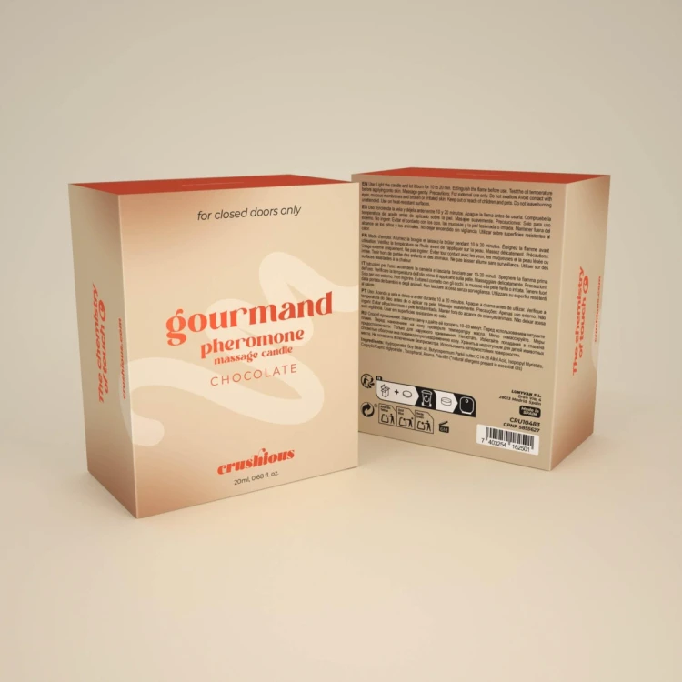 CRUSHIOUS GOURMAND MASSAGE CANDLE WITH PHEROMONES AND CHOCOLATE SCENT 20ML