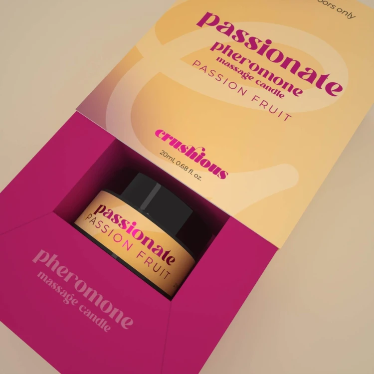 CRUSHIOUS PASSIONATE MASSAGE CANDLE WITH PHEROMONES AND PASSION FRUIT SCENT 20ML
