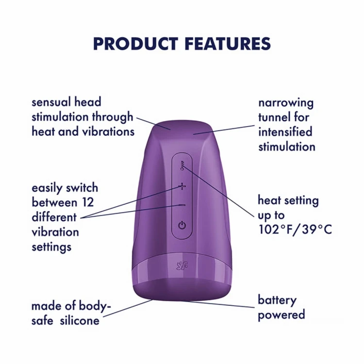 Men Heat Vibration - Battery Series - dark berry